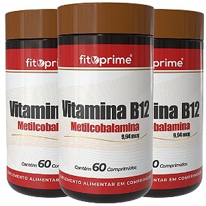Kit 3 Potes de Vitamina B12 Metilcobalamina Fitoprime