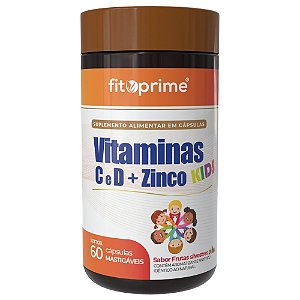 Vitamina C D Zinco Kids 60 Cápsulas Mastigáveis Fitoprime