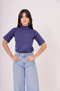 T-SHIRT GOLA ALTA - NAVY BLUE