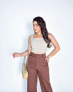 CALÇA PANTALONA ALFAIATARIA - MARRON SILVESTRE