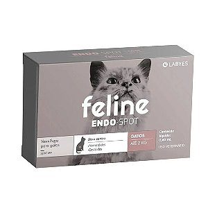 Vermífugo Feline Endospot Labyes até 2 kg pipeta de 0,4 ml