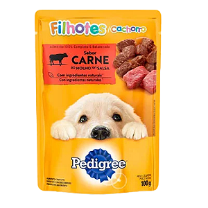Raçao Umida Sache Pedigree Filhotes Carne Ao Molho 100g