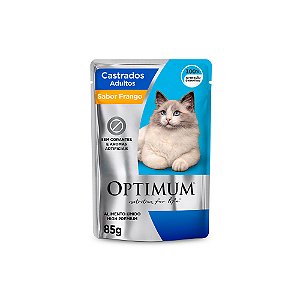 Raçao Umida Sachê Optimum Gatos Castrado Frango 85g