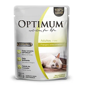 Raçao Umida Sachê Optimum Gatos Adulto Frango 85g