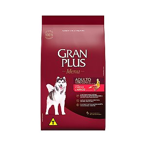 Ração Granplus Cães Adultos Porte Médio E Grande Carne E Arroz 20kg