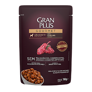 Ração Úmida Sachê Granplus Gourmet Cães Adultos Ovelha 100g