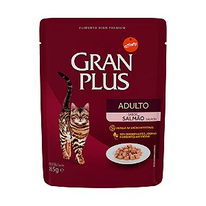 Ração Úmida Sachê Granplus Gourmet Gato Adultos Salmao 85g