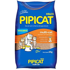 Areia Higienica Pipicat Multicat 12 Kg
