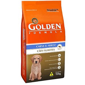 Raçao Golden Caes Filhote Porte Medio E Grande Carne E Arroz 15kg