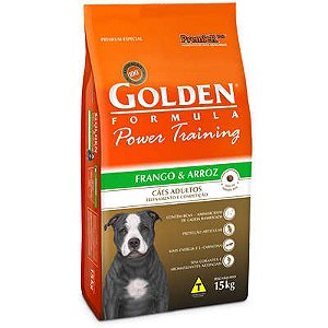 Raçao Golden Caes Adulto Power Training Porte Medio E Grande Frango E Arroz 15kg