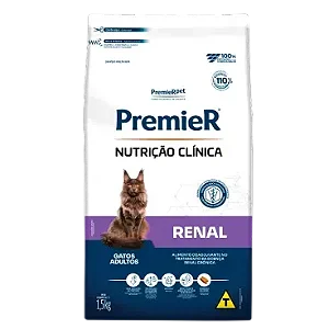 Raçao Premier Pacoteira Renal Ração Nutrição Clínica Gatos Adultos 1,5kg