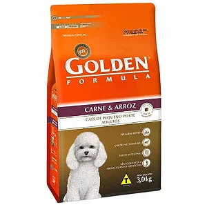 Raçao Golden Caes Adulto Porte Pequeno Carne E Arroz 3kg
