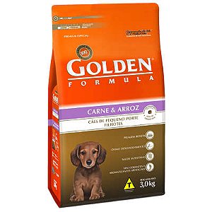Raçao Golden Caes Filhote Porte Pequeno Carne E Arroz 3kg