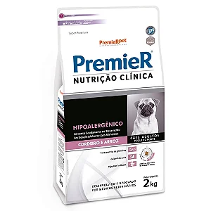 Ração Premier Pacoteira Nutrição Clínica Hipoalergênico Cães Pequeno Porte Cordeiro E Arroz 2kg