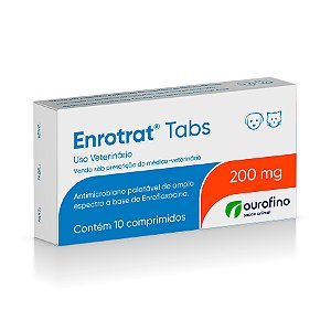 Antibiótico Enrotrat Tabs Ourofino 10 Comprimidos De 200mg