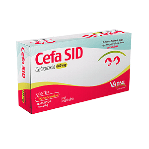 Antibiótico Cefa Sid Vansil Para Cães E Gatos 660mg