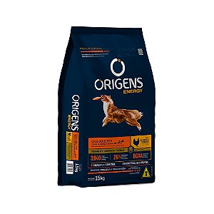 Ração Origens Energy Cães Adultos Frango E Cereais 15 Kg