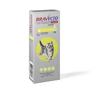 Antiparasitário Bravecto Plus Transdermal 112,5mg Para Gatos De 1,2 A 2,5kg - Msd Saúde Animal