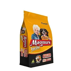 Raçao Magnus Caes Adulto Porte Medio E Grande Todo Dia Carne 25kg