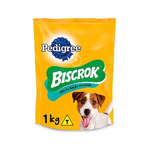Petisco Biscoito Pedigree Biscrok Mini Cães Adultos Raças Pequenas 1kg