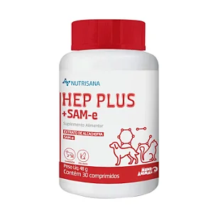 Suplemento Nutrisana Hep Plus + Sam-e Para Cães E Gatos 30 Comprimidos