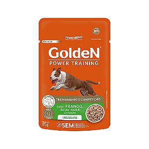 Ração Umida Sache Golden Power Training Cães Adultos Frango, Batata Doce E Cenoura 85 G