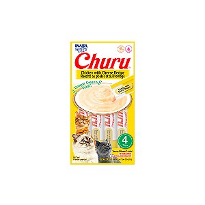 Purê Churu Galinha Com Queijo Para Gatos 56g