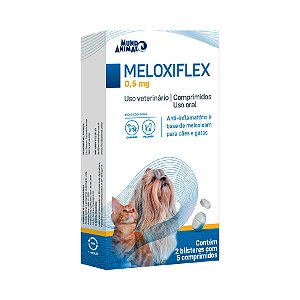 Anti-inflamatório Meloxiflex 0,5mg Para Cães E Gatos 10 Comprimidos