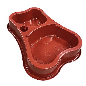 Comedouro E Bededouro Duplo Antiformiga Vermelho Mr Pet