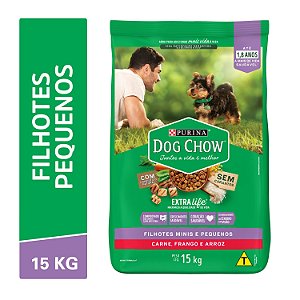 Ração Dog Chow Cães Filhotes Minis E Pequenos Frango E Arroz 15kg
