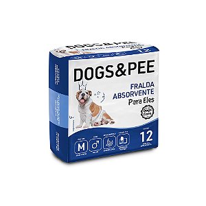 Fralda Descartável Dogs&amp;pee Cães Machos M 12unid