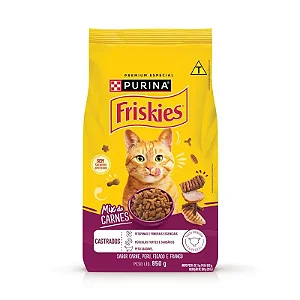 Ração Friskies Gatos Castrados Mix De Carne 850g