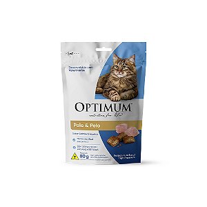 Petisco Optimum Pele E Pelo Salmão E Vegetais Gatos Adultos 80g