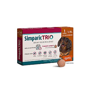 Antipulgas Simparic Trio 12mg Para Cães 5 A 10kg