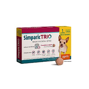 Antipulgas Simparic Trio 3 Mg Para Cães 1,25 A 2,5kg