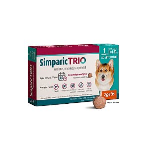 Antipulgas Simparic Trio 24 Mg Para Cães 10 A 20kg