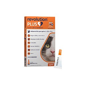 Antiparasitário Revolution Plus Zoetis Para Gatos 0,5 Ml De 2,6 Kg A 5 Kg