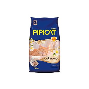 Areia Higiênica Pipicat Chá Branco Para Gatos 4 Kg