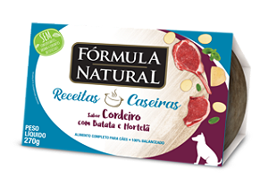 Fórmula Natural Receitas Caseiras Cães Adultos Cordeiro Com Batata E Hortelã 270g