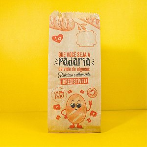 Saco Kraft Pardo 1Kg (28x33cm) - 35grs - Eu Amo Pão