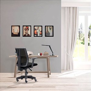 Cadeira Diretor Milano em Tela Ergonima Assento Crepe Preto