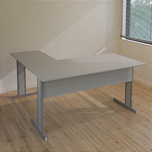 Conjunto Em L 150X150 Com 02 Gavetas Cristal/Cristal