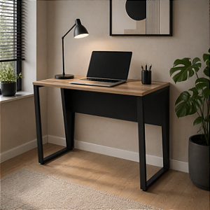 Mesa de Escritório 150x60 Reta Industrial Compacta Tampo de 30mm