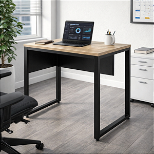 Mesa de Escritório 135x60 Reta Industrial Compacta Tampo de 30mm