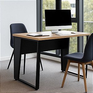 Mesa de Escritório 120x60 Reta Industrial Compacta Tampo de 30mm
