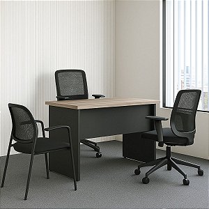 Mesa de Escritório 90x60 Compacta Industrial com Tampo de 30mm
