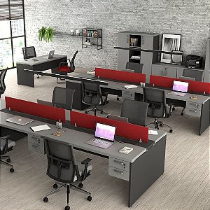 Estação de trabalho 30mm Cinza/Preto/Vermelho Yaris