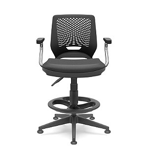 Cadeira Caixa Giratória com Base Fixa Trento Encosto Médio