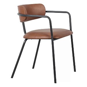 CADEIRA URUBICI BASE PRETA CARAMELO TECIDO