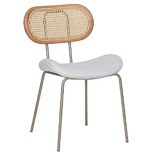CADEIRA VENTANIA BASE CHAMPAGNE NUDE TECIDO
